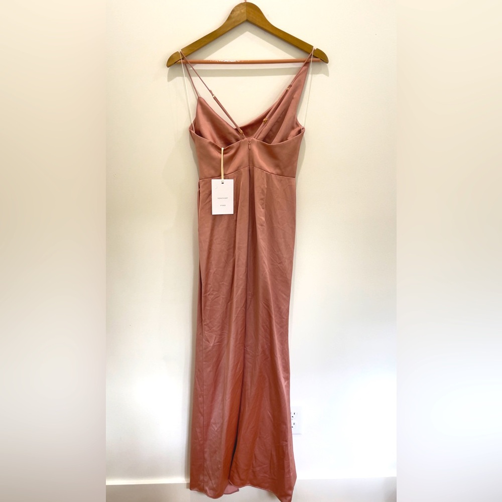 NEW SIGNIFICANT OTHER x REVOLVE aria satin maxi midi dress in nougat - Picture 9 of 12